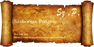 Szobonya Patony névjegykártya